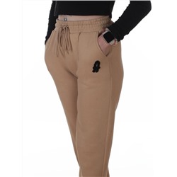 2619 BEIGE Брюки спортивные утепленные женские (85% хлопок, 10% полиэстер, 5% спандекс)