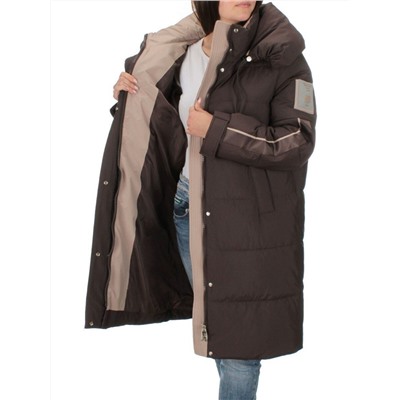 2098 DK.BROWN Пальто зимнее женское (200 гр .холлофайбер)