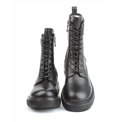 01-GZ6253-G71-N11 BLACK Ботинки демисезонные женские (натуральная кожа, байка)