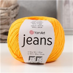 Пряжа для вязания спицами, крючком YarnArt, Jeans, 55% хлопок, 45% акрил, 160 м/50 г, (35 жёлтый)