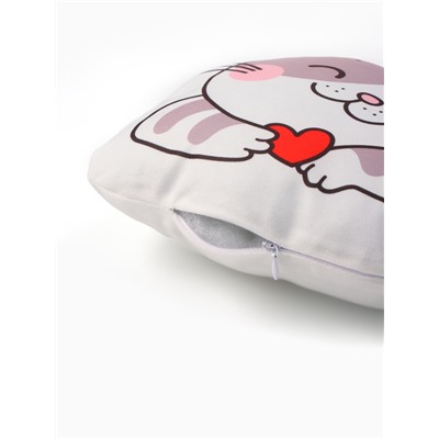 Подушка декоративная «Этель. Котик», 30×25 см, велюр