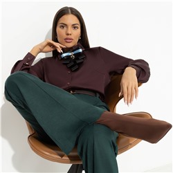 Рубашка из шелка со съемным декором, Лабиринт обещаний (brown)