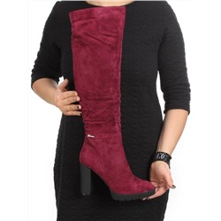 02-A163W-179X WINE Ботфорты зимние женские (натуральная замша, натуральный мех (еврозима))