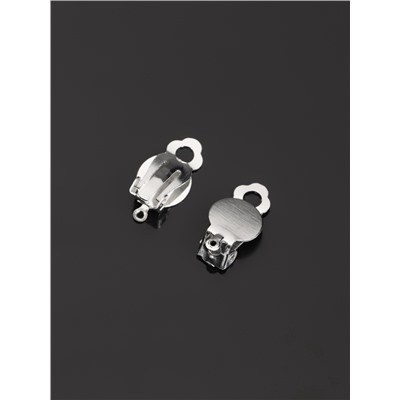 Основа под серьги-клипсы, 10 мм (набор 5 пар), цвет серебро