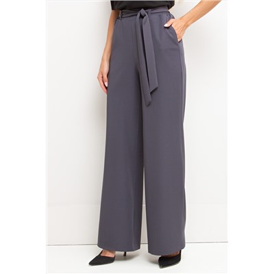 Брюки однотонные цвета графит с поясом Шарлин №2