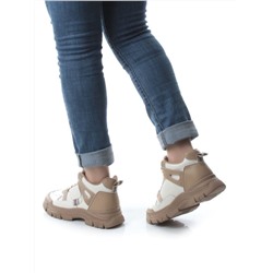 05-P51-2Z BEIGE Кроссовки женские зимние (натуральная и искусственная кожа, шерсть)