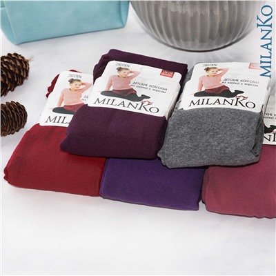 Детские колготки из хлопка с ворсом MilanKo IN-020