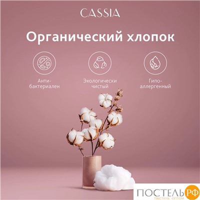 CASSIA АЙЛА Простыня на резинке 180х200+30, 1 пр., хл./сатин розовый