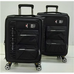 Чемодан (комплект из 2-х) , текстиль,  50159-2 18/20 дюйм Черный
