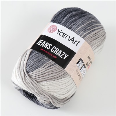 Пряжа для вязания спицами, крючком YarnArt, Jeans crazy, 55% хлопок, 45% акрил, 160 м/50 г, (8204 принт)