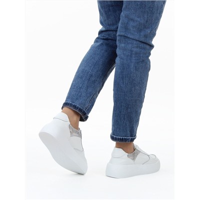 03-C140-9 WHITE Полуботинки спортивные женские (натуральная кожа)