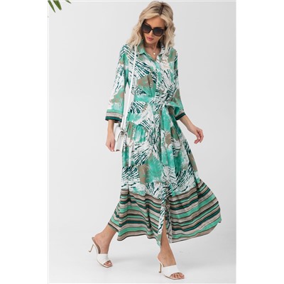 Платье длинное из вискоза с поясом