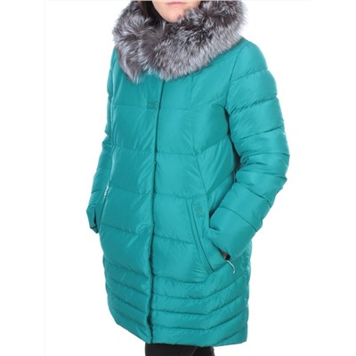 15-298 GREEN Пальто зимнее женское (200 гр. холлофайбера)