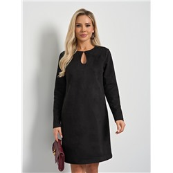 Платье чёрное из искусственной замши