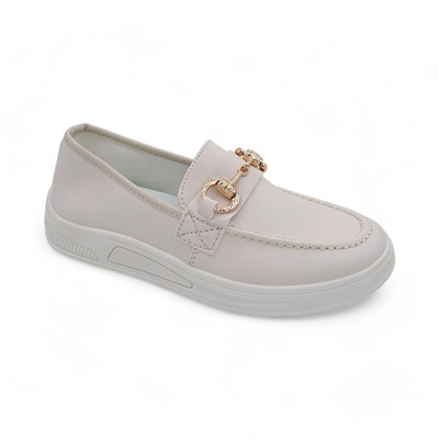 Мокасины В5524-2 светло бежевые