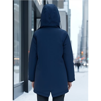 Парка женская зимняя MTFORCE c капюшоном синего цвета 2329S