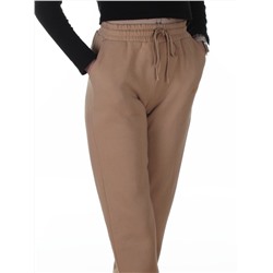 2623 BEIGE Штаны утепленные спортивные женские (85% хлопок, 10% полиэстер, 5% спандекс)