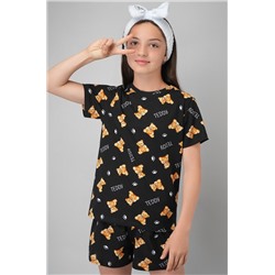 Хлопковая пижама для девочки с шортами Happyfox