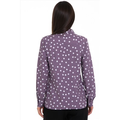 Рубашка сиреневая в горошек