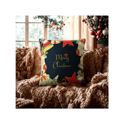 Наволочка декоративная новогодняя «Этель. Новый год» 43×43 см, велюр