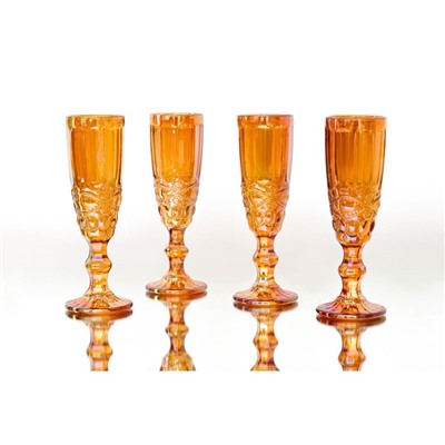 Бокал для шампанского Magistro «Ла-Манш», 160 мл, 7×20 см, стекло, янтарный