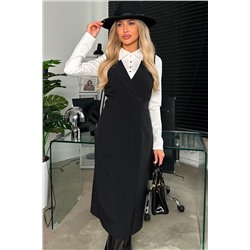 Сарафан чёрный в деловом стиле Мабель №1