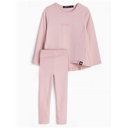 Фуфайка (футболка) с длинным рукавом+Брюки (легинсы), Peach Whip 14-1309