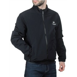 EM25057-1 BLACK Куртка-бомбер мужская демисезонная (100 гр. синтепон)