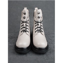 04-M3-H205 BEIGE GRAY Ботинки зимние женские (натуральная кожа, натуральный мех)