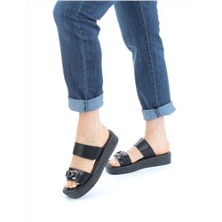 08-PEAG16-2 BLACK Босоножки женские (натуральная кожа)