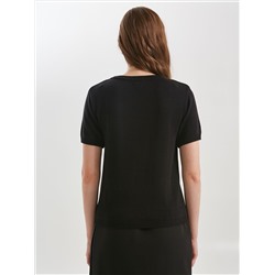 Блуза чёрная вязаная с пришивными стразами