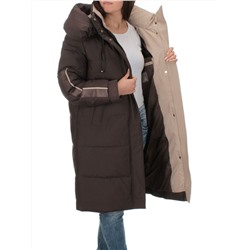 2098 DK.BROWN Пальто зимнее женское (200 гр .холлофайбер)