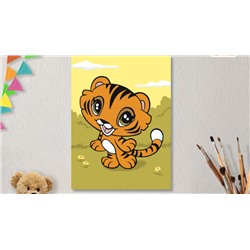 КАРТИНЫ ПО НОМЕРАМ НА ХОЛСТЕ 20Х15СМ «Тигруля». TM SELFICA
