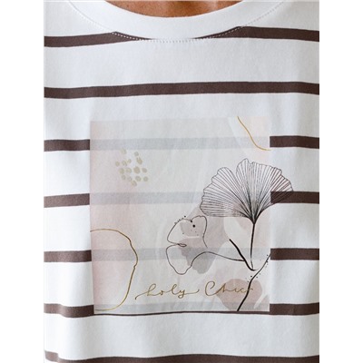 Лонгслив в полоску из премиального хлопка с эластаном