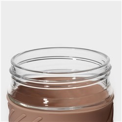 Бутылка для воды «Бьорн», 400 мл, с крышкой и трубочкой «Бьорн», стекло, бежевая