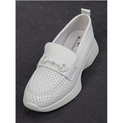 03-DXT49-5 LT. GREEN Лоферы женские на широкую ногу (натуральная кожа)