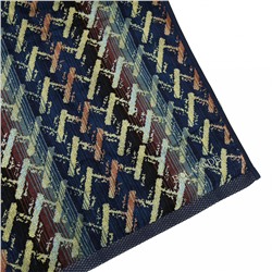 "Missoni-3002" Полотенце махровое 50х90см, плотность 375гр/м2, 100% хлопок, велюр, синий, Bolangde (Китай)