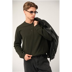 Мужской лонгслив на пуговицах Happyfox