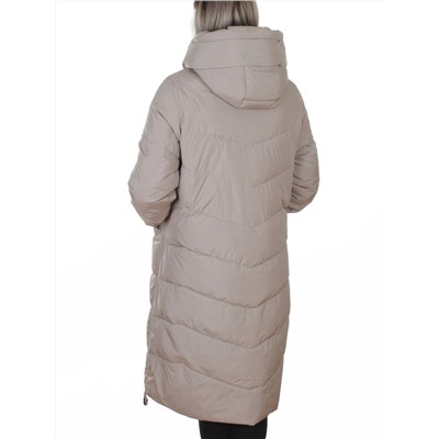 8806 GRAY/BEIGE Пальто зимнее женское (150 гр. холлофайбер)