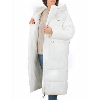 H303 WHITE Пальто зимнее женское (200 гр. холлофайбер)
