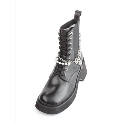 01-GZ6190-L61 BLACK Ботинки демисезонные женские (натуральная кожа)