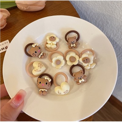 Детские резинки для волос с фигурками 10 шт. АССОРТИ №2