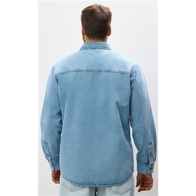 Рубашка джинс P311-1241 middle blue