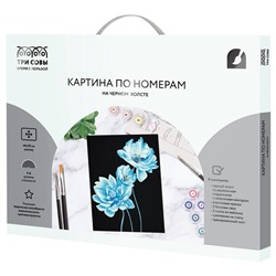 УЦЕНКА Картина по номерам на черном холсте «Голубые цветы», 40×50