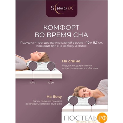 Sleep iX АМЕЯ ЭРГО КУЛ бел Подушка анатомическая с охл.гелем 57х31х10/11,7, 1 пр., плстр/пенополиуретан