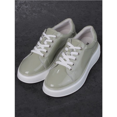05-PDD215-3 GRAY GREEN Кроссовки женские (натуральная кожа)