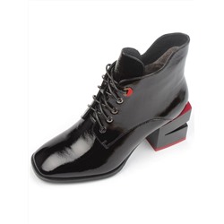 01-C3694-21R100M BLACK Ботинки демисезонные женские (натуральная кожа, байка)