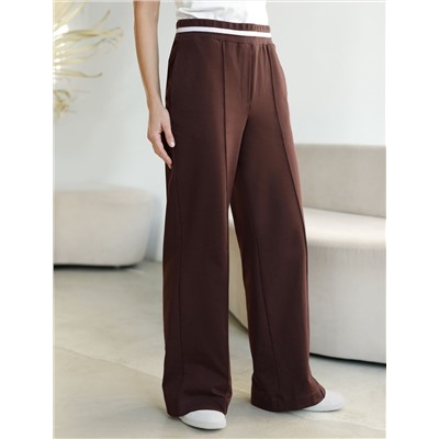 Брюки прямые со стрелками из премиального футера двухнитки с эластаном