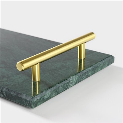 Поднос Magistro Marble, 37.5×17.5 см, мрамор, цвет изумрудный