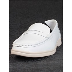 03-B417-1 WHITE Лоферы женские (натуральная кожа)